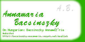 annamaria bacsinszky business card